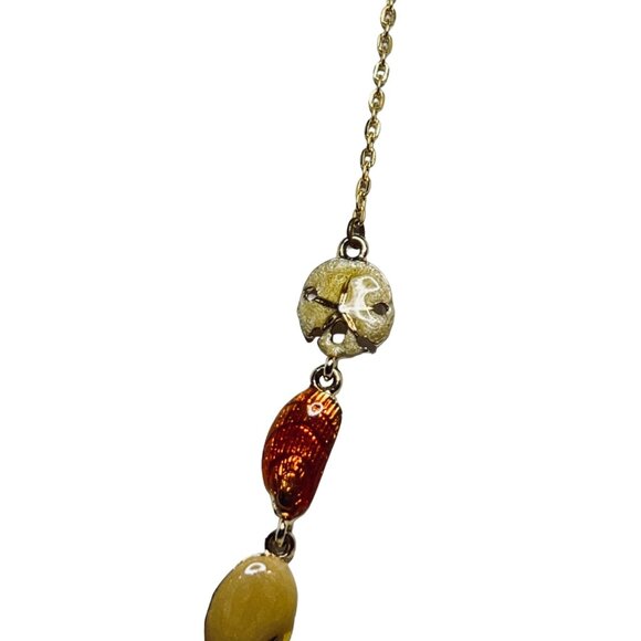 JJI Gold Tone And Enamel Shell Beach Theme Cable Chain Necklace (5404) - Picture 4 of 6